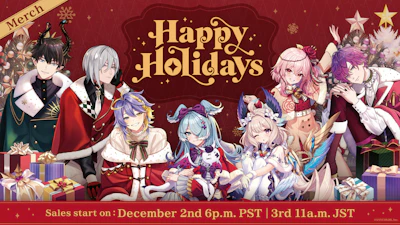 NIJISANJI EN announces “Happy Holidays” merchandise