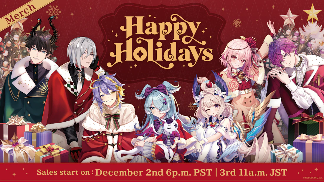 NIJISANJI EN announces “Happy Holidays” merchandise