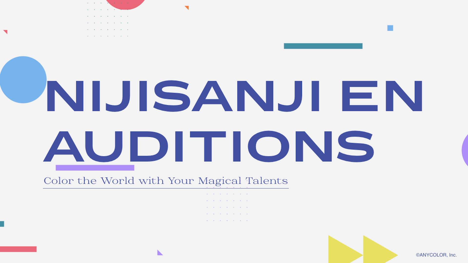NIJISANJI EN launches new VTuber Auditions! | ANYCOLOR Inc.