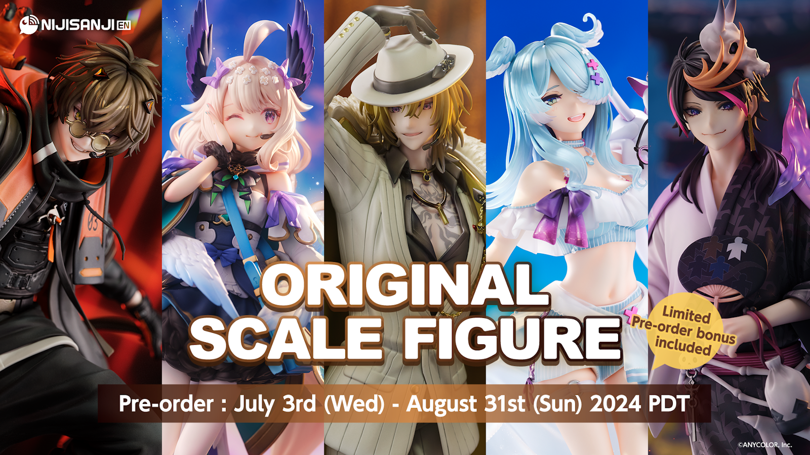 NIJISANJI EN Announces Release of Original Scale Figure Series and Life-Size Statue Exhibit at Anime Expo 2024!