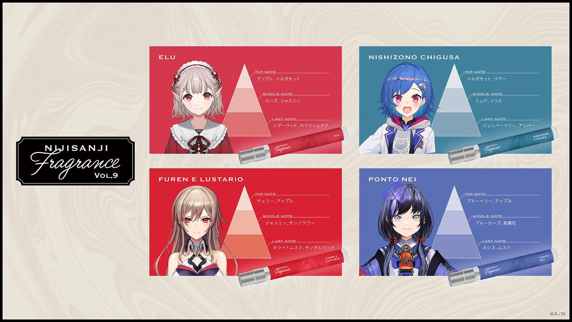 にじさんじフレグランス」vol.9が2025年2月3日(月)12時より販売
