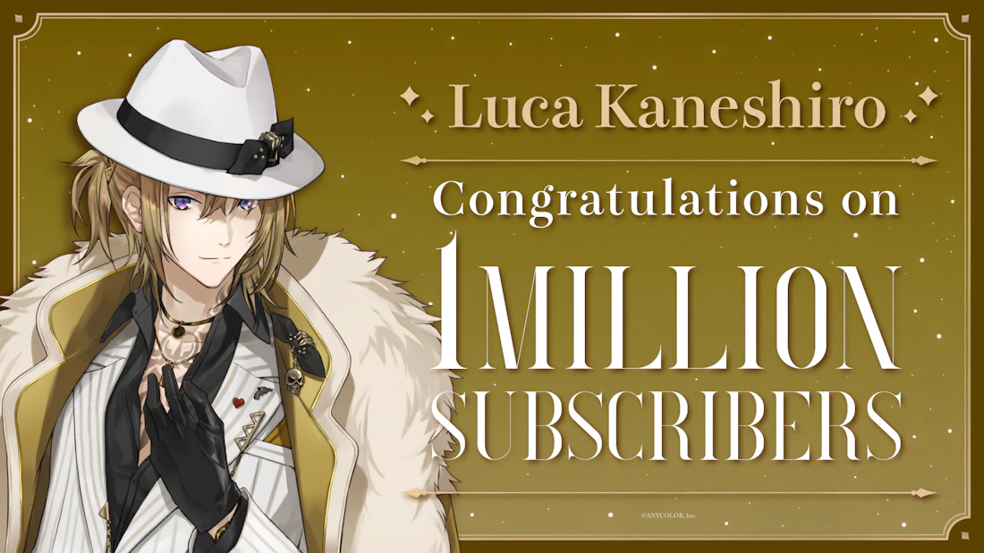 NIJISANJI EN Luca Kaneshiro reaches 1 million subscribers on YouTube