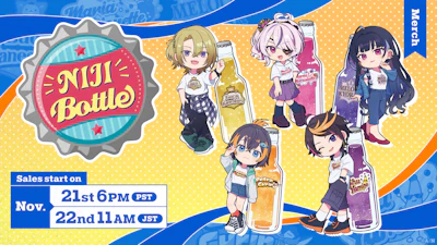 NIJISANJI EN announces  “NIJI Bottle Vol.2” merchandise