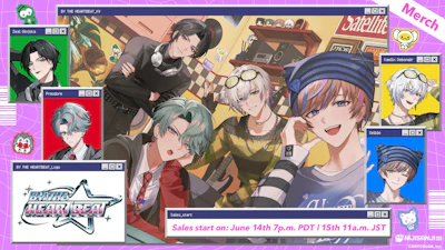NIJISANJI EN announces “BY THE HEARTBEAT” merchandise