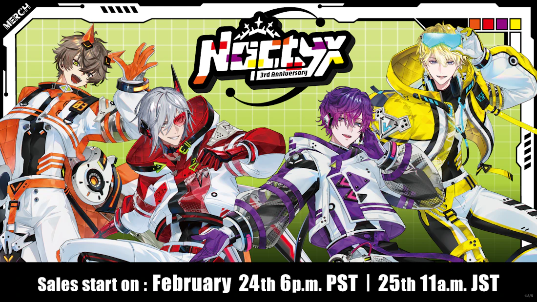 NIJISANJI EN announces “Noctyx 3rd Anniversary” merchandise