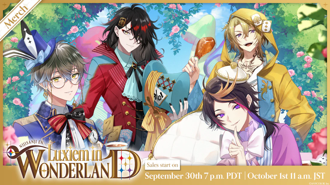 NIJISANJI EN announces “Luxiem in WONDERLAND” merchandise