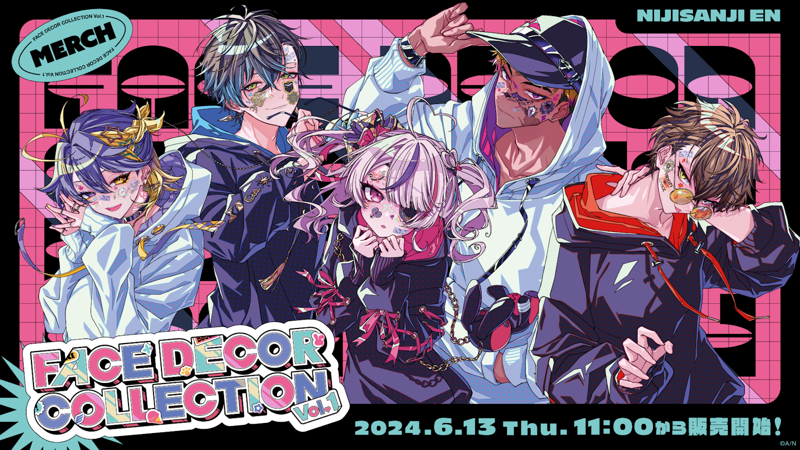 NIJISANJI EN「FACE DECOR COLLECTION  Vol.1」2024年6月13日(木)11時（JST）からにじストア・ENストアにて同時販売開始！ | ANYCOLOR Inc.