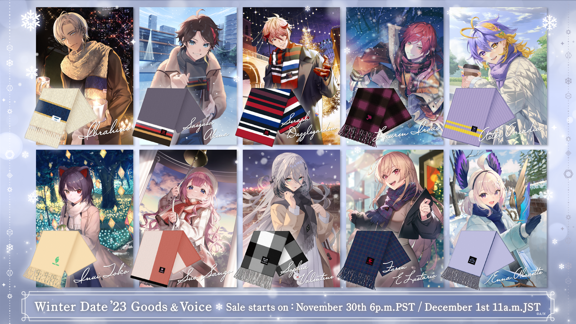 NIJISANJI EN announces “Winter Date 2023 Goods & Voice