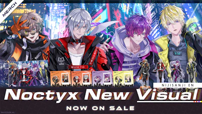 NIJISANJI EN announces “Noctyx New Visual” Merch and “Follow the Time Crime!” Voice Drama