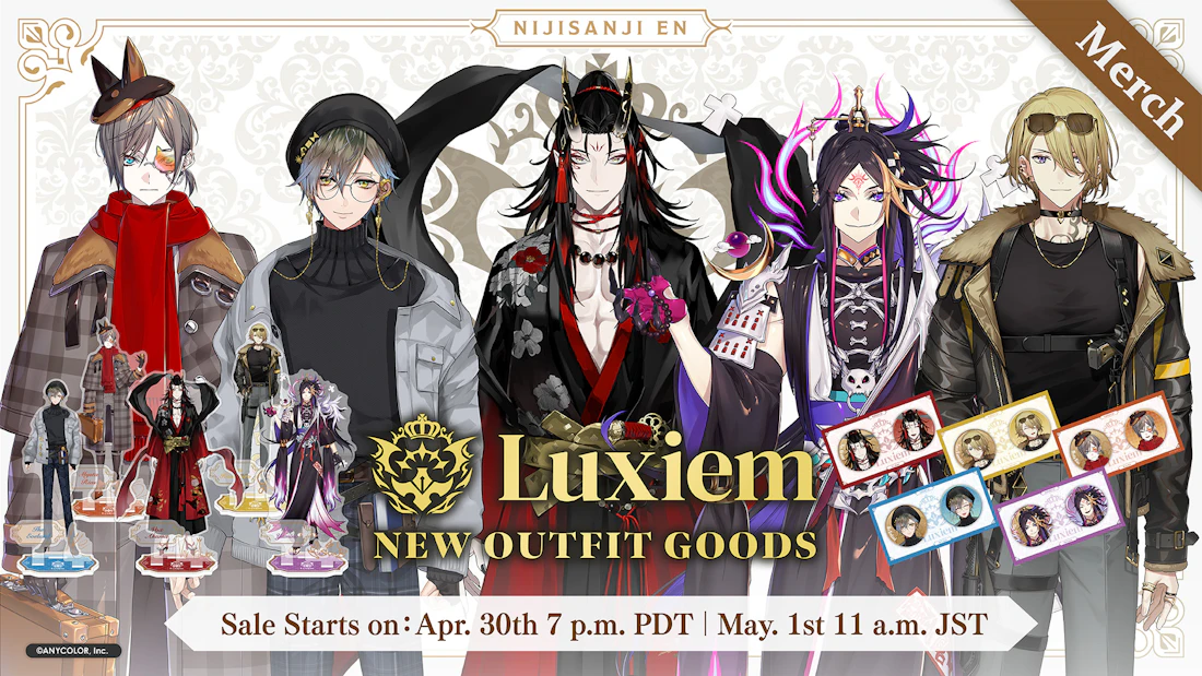 NIJISANJI EN announces Luxiem New Outfit Goods