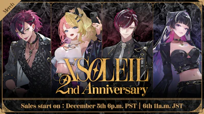 NIJISANJI EN announces “XSOLEIL 2nd Anniversary” merchandise