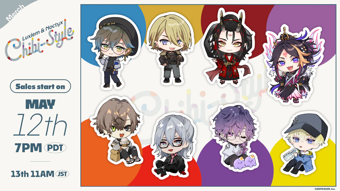 NIJISANJI EN announces “Luxiem & Noctyx Chibi-Style” merchandise
