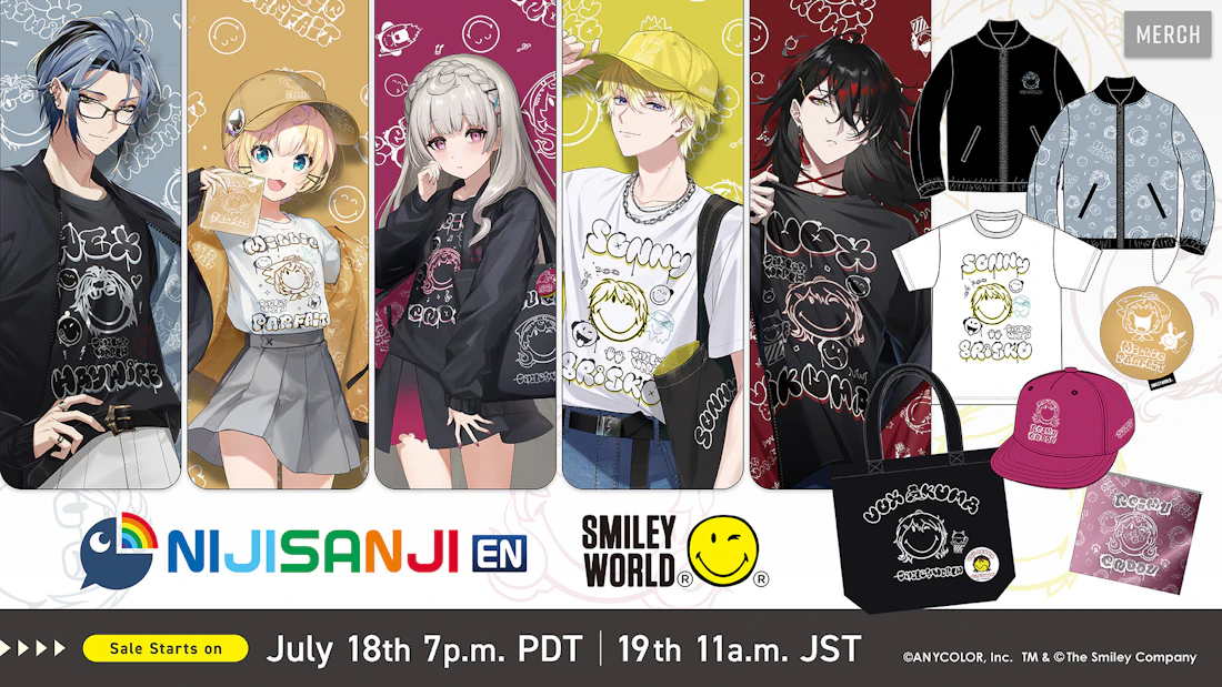 NIJISANJI EN announces “NIJISANJI EN x SmileyWorld” merchandise