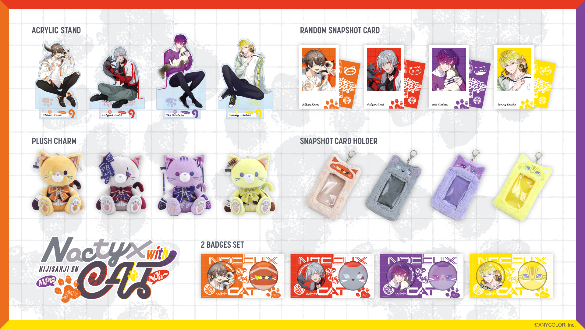 NIJISANJI EN announces “Noctyx with Cat” merchandise | ANYCOLOR Inc.