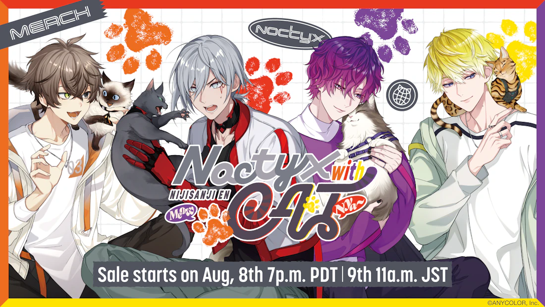NIJISANJI EN announces “Noctyx with Cat” merchandise