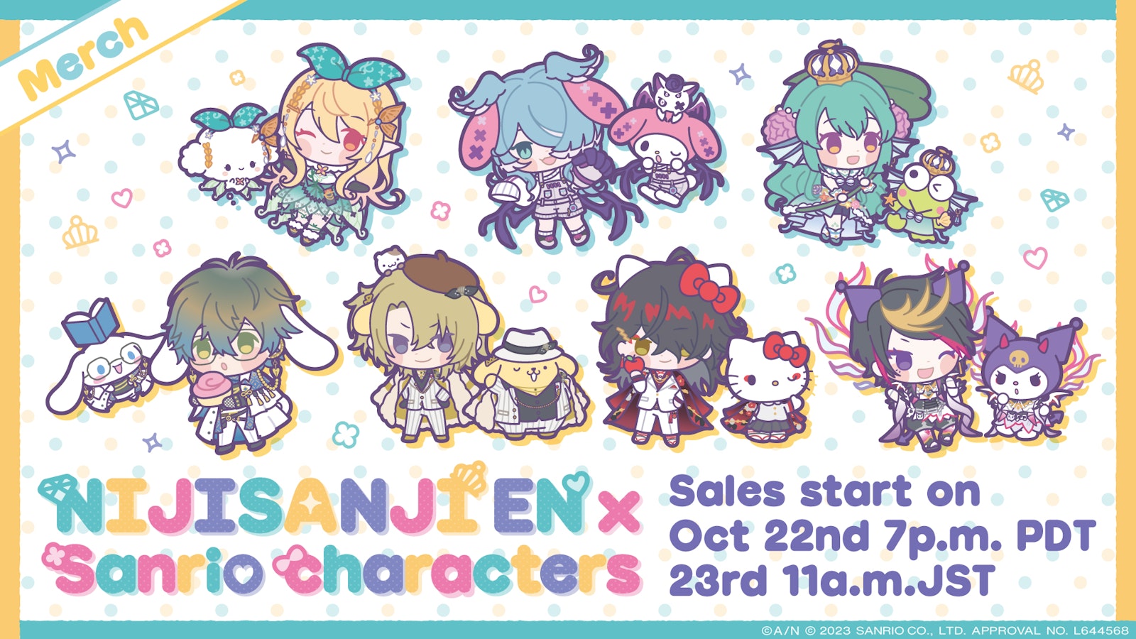 NIJISANJI EN announces “NIJISANJI EN x Sanrio Characters” merchandise ...
