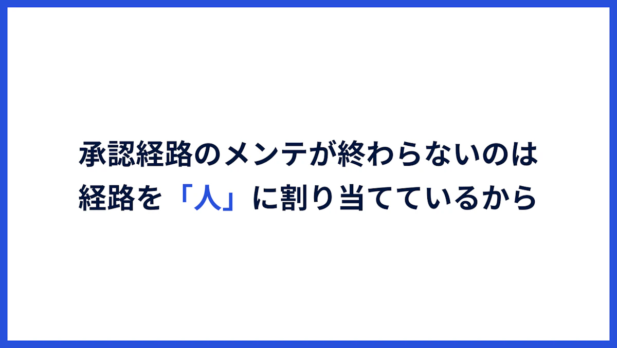 承認経路のメンテが終わらない理由