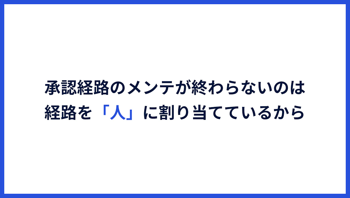 承認経路のメンテが終わらない理由