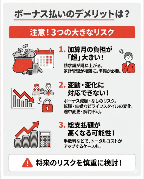 ボーナス払いを設定するデメリットは？