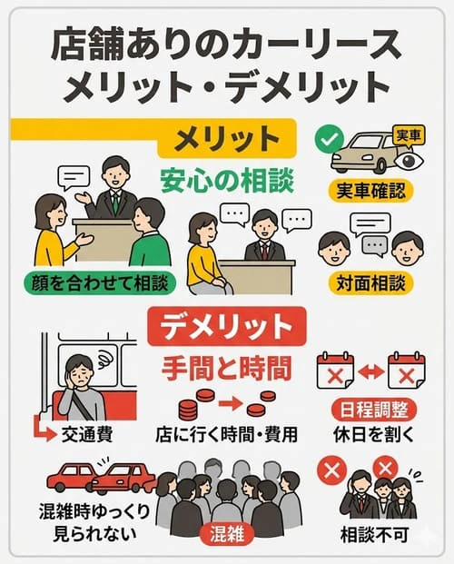 店舗ありのカーリースのメリット・デメリット