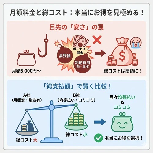 1. 月額料金と総コスト