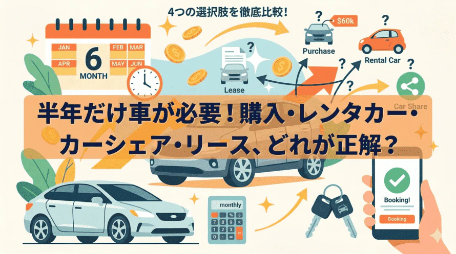 中古車リースの半年利用について