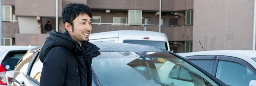 「カーリースカルモくん」の利用者に、サービスを利用してみての感想やカーライフについてインタビュー取材をした内容をまとめた記事のタイトル画像。