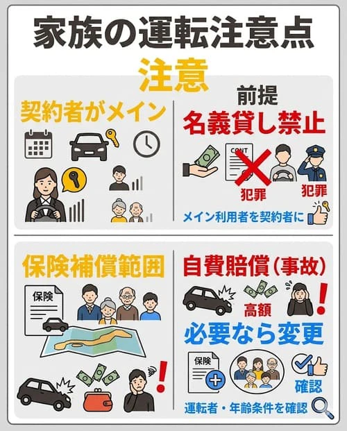 契約者以外の家族が運転する際の注意点