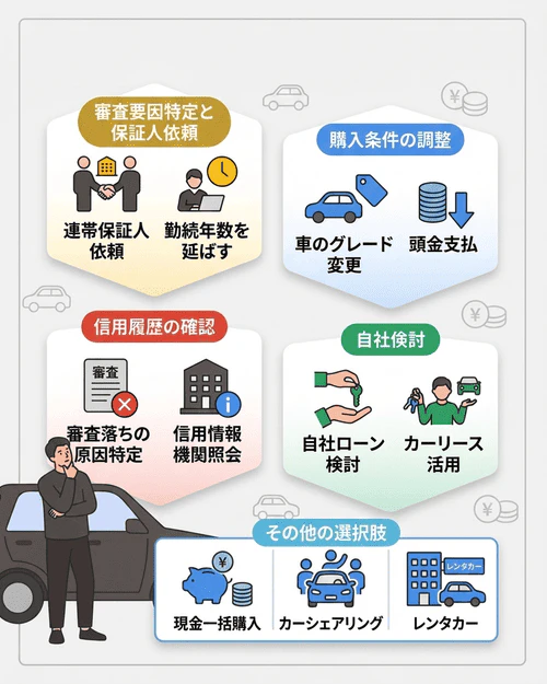 ディーラーローンの審査に落ちた場合の対処法