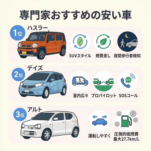 【現行型の中古車編】専門家がおすすめする 予算100万円以下の安い車
