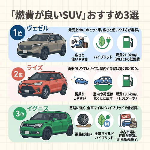 【好燃費のSUV中古車編】専門家がおすすめする 予算100万円以下の安い車
