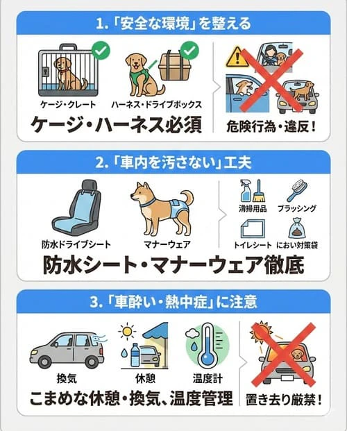 カーリースでペットを乗せるときの注意点