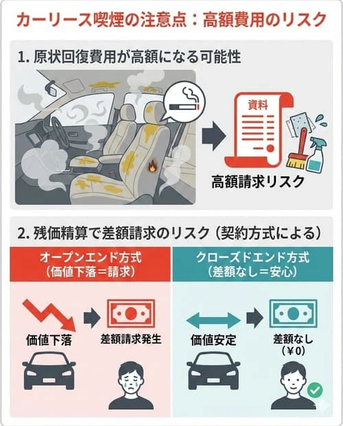 カーリース車両でたばこを吸う際に注意すべきこと