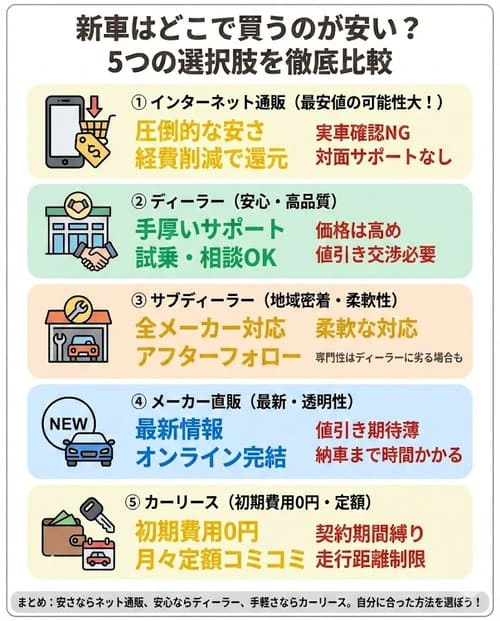 新車はどこで買うのが安いのか?