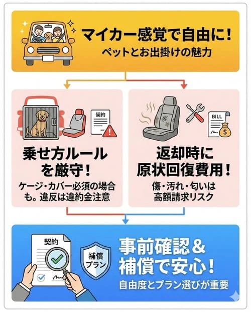 カーリースでペットと同乗するなら知っておきたいこと