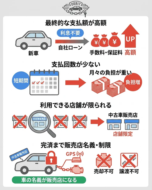 自社ローンで新車を買うデメリット