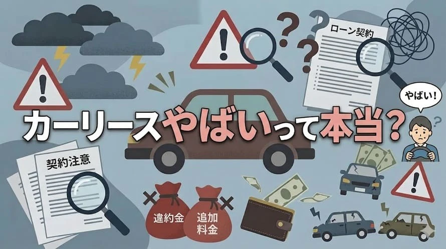 カーリースがやばいといわれる理由やその実態、失敗のない選び方について解説していることがわかるタイトル画像