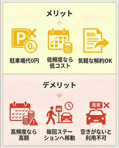 カーシェアリングのメリット・デメリット