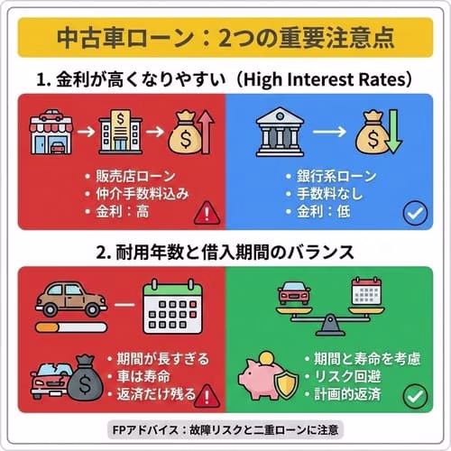 中古車ローンで注意したいポイント