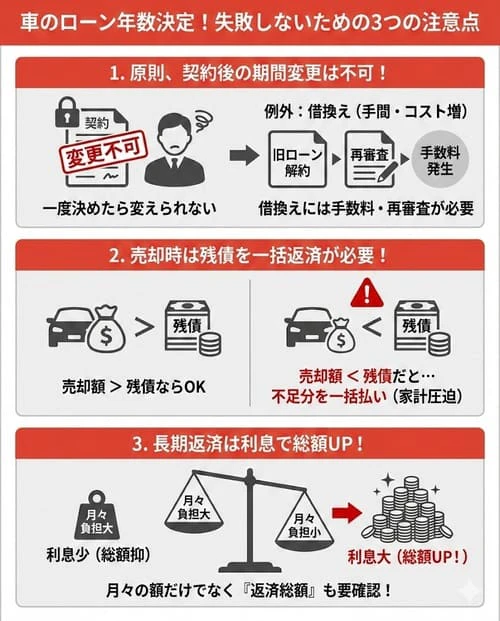 車のローンを何年にするか決めるときの注意点