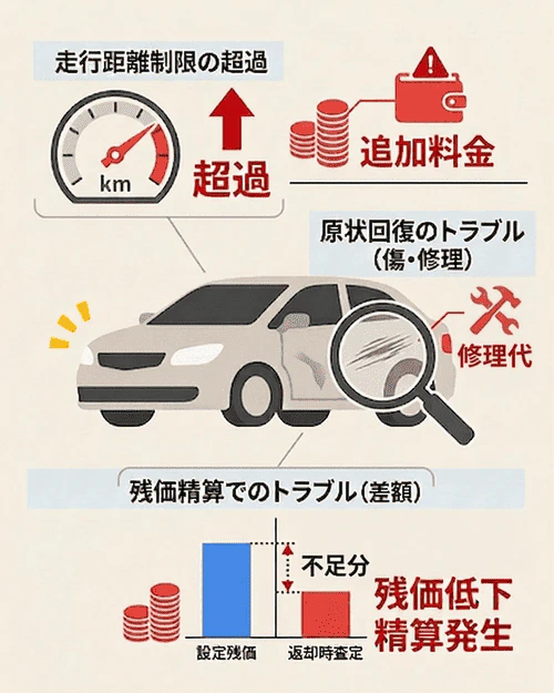 カーリースの返却時によくあるトラブル