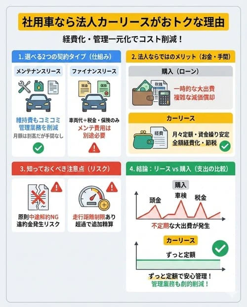 社用車なら法人向けカーリースがおトクな理由