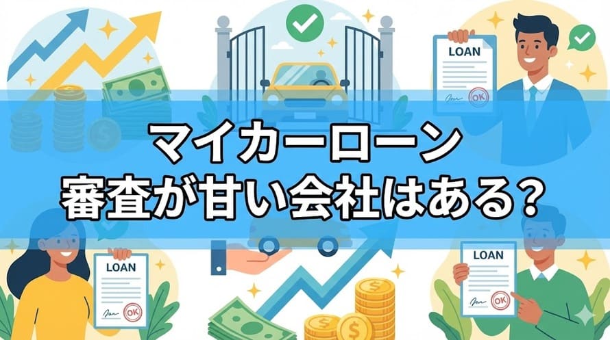 審査の甘いマイカーローンの種類や特徴、審査基準などについて、ファイナンシャルプランナーのコメントを交えつつ解説する記事であることがわかるタイトル画像