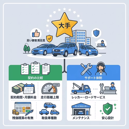 大手のカーリースを選べば安心？
