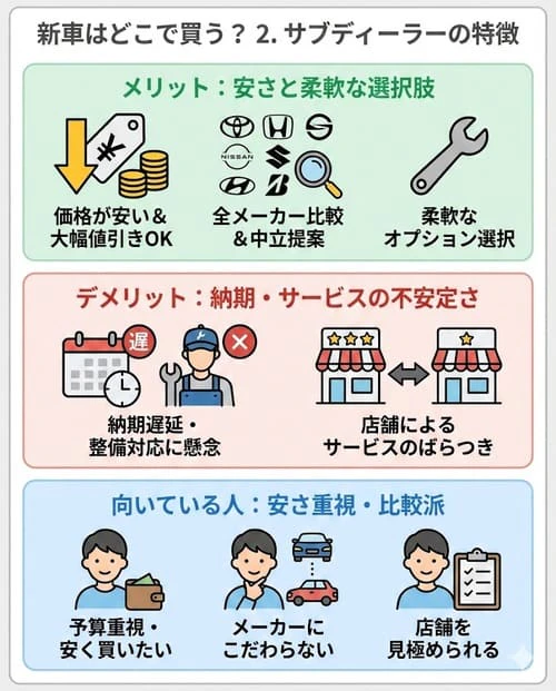 新車はどこで買う?2. サブディーラー