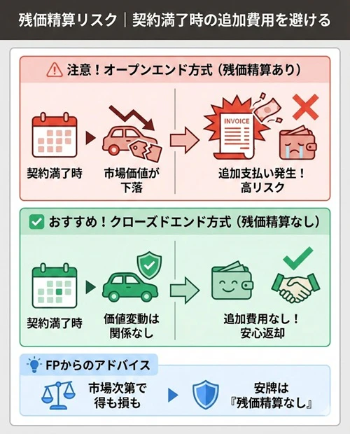 残価精算リスク｜契約満了時の追加費用を避ける