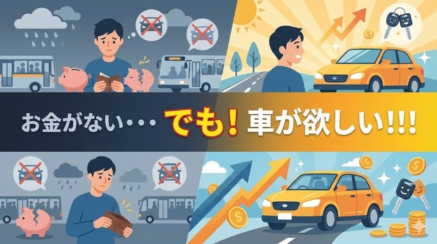 貧乏で車が買えないときの対処法について