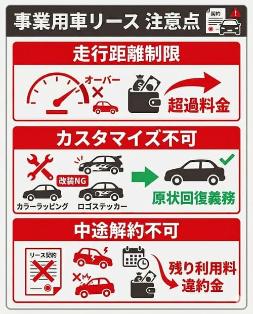 事業用車をリースする前に知っておきたい注意点