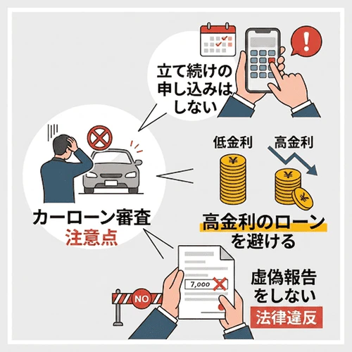 カーローンの審査に落ちたときに注意したいこと