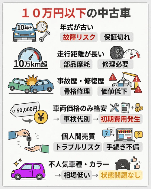 10万以下の軽自動車の安さの理由は？